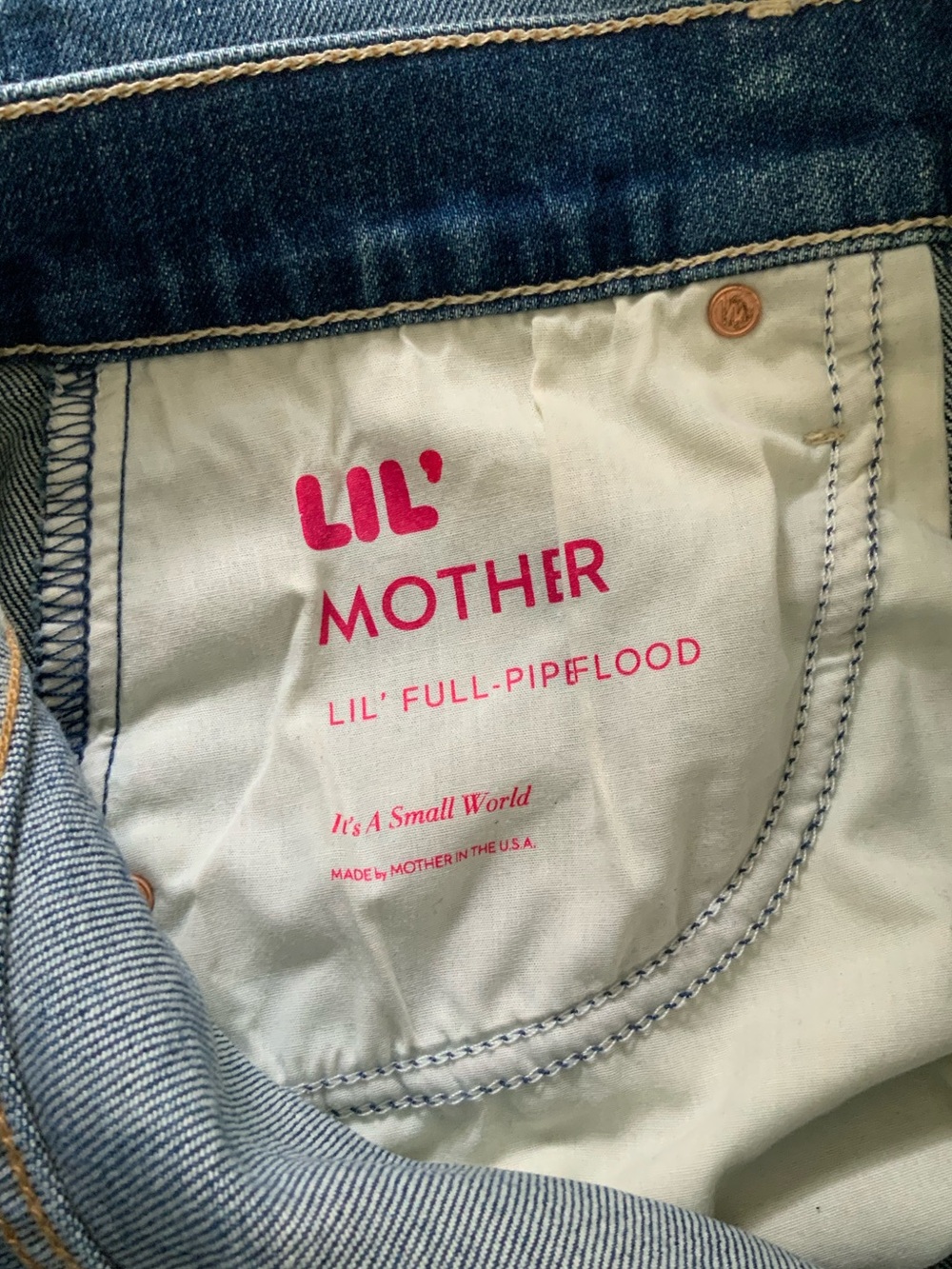 MOTHER SUPERIOR Jeans Lil’ Mother Lil’ Full Pipe Flood Blue Size 27 - Picture 12 of 13